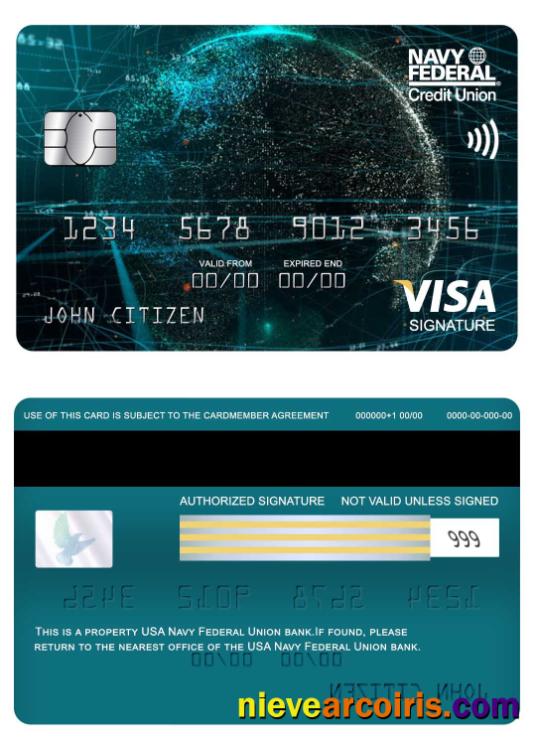 USA Navy Federal Union bank visa signature card
